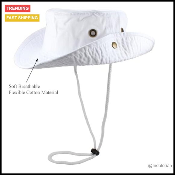 Cotton Adjustable Bucket Safari Boonie Sun Hat Stone Washed Y2K Retro Chic - Picture 4 of 6